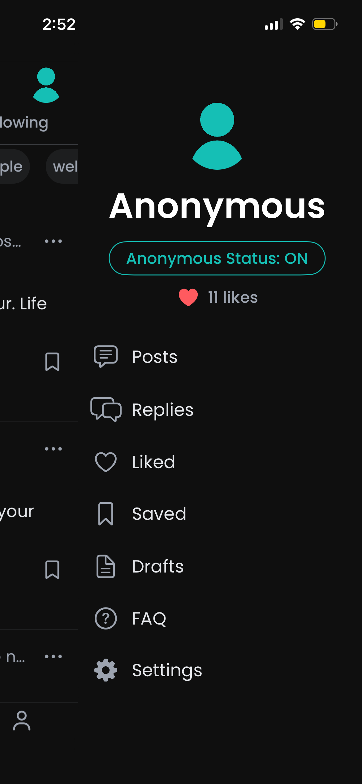 Looped anonymous profile screenshot