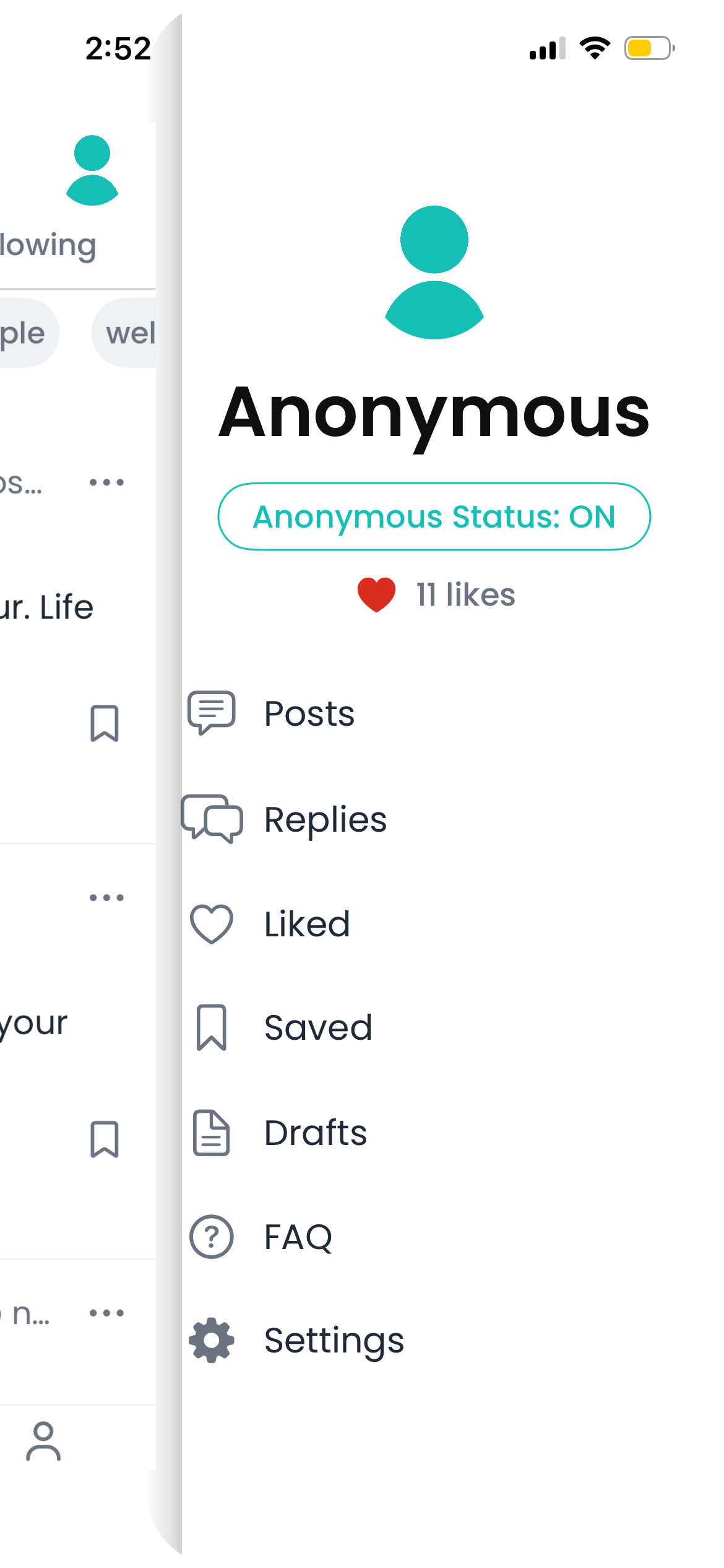 Looped anonymous profile screenshot
